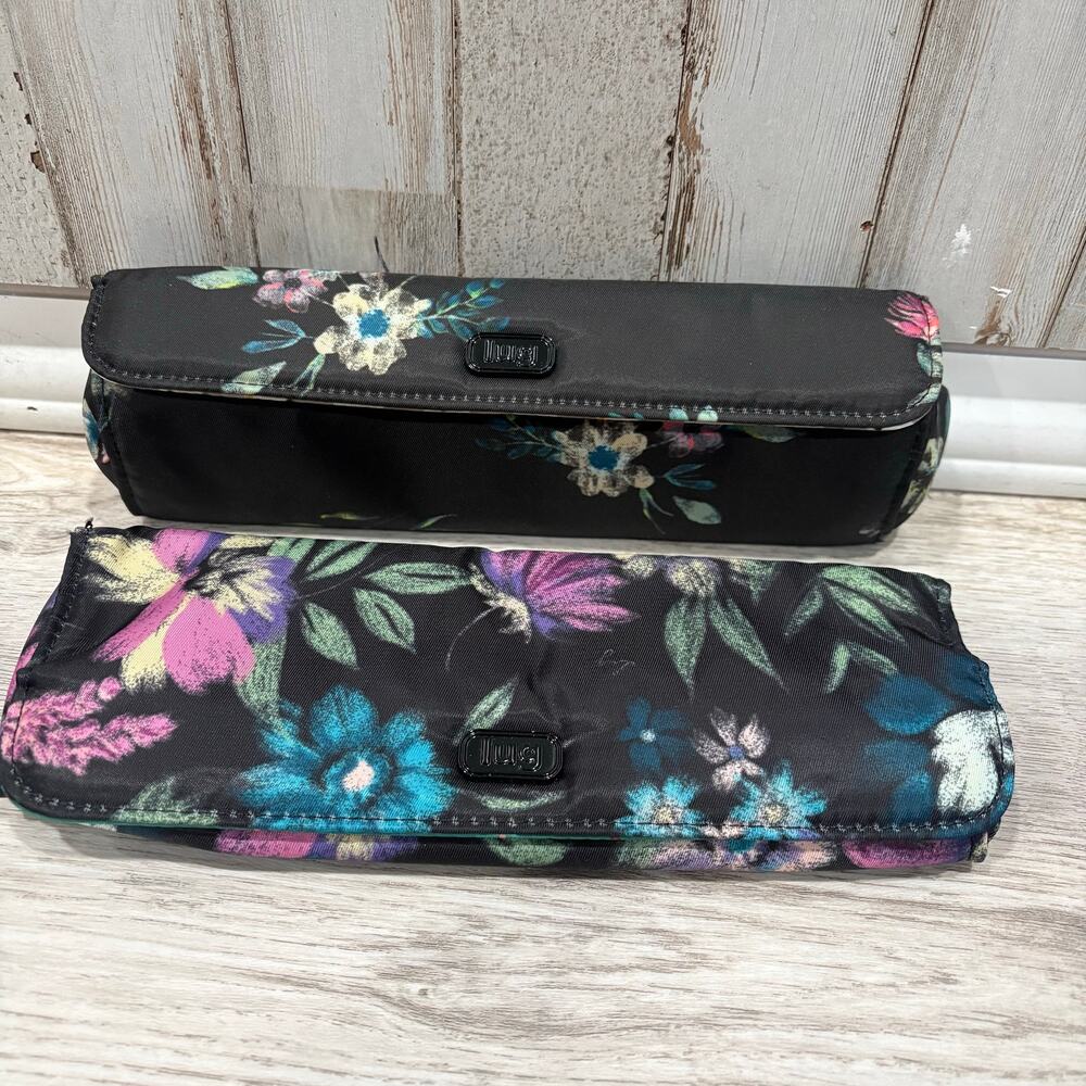 Lug Dark Floral Travel Cosmetic Cases Easy Clean Packing Makeup Overnight